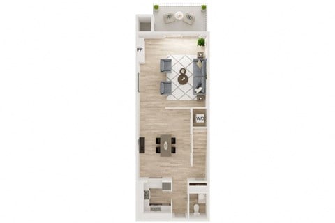 Floor plan for 2 beds, 2.5 baths, 1160 sqft
